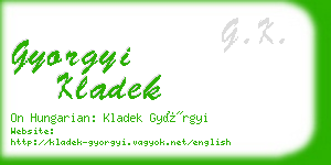 gyorgyi kladek business card